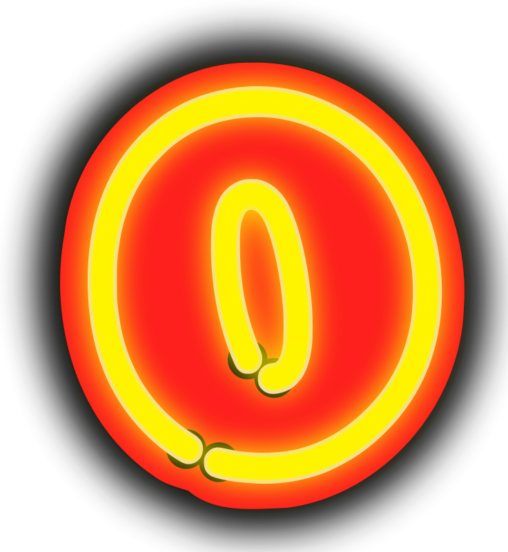 Neon Number PNG Pic