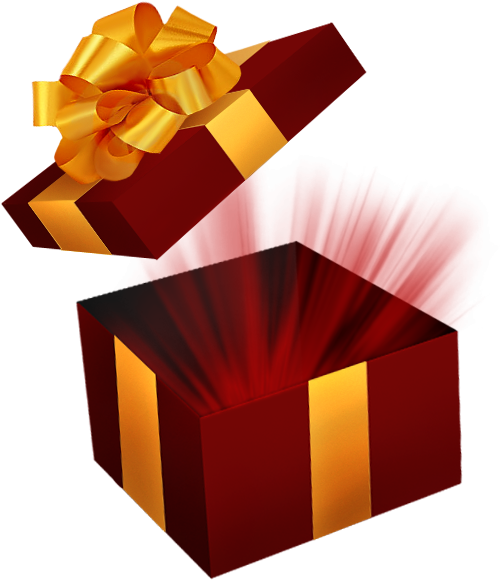 Open Christmas Gift Transparent Background