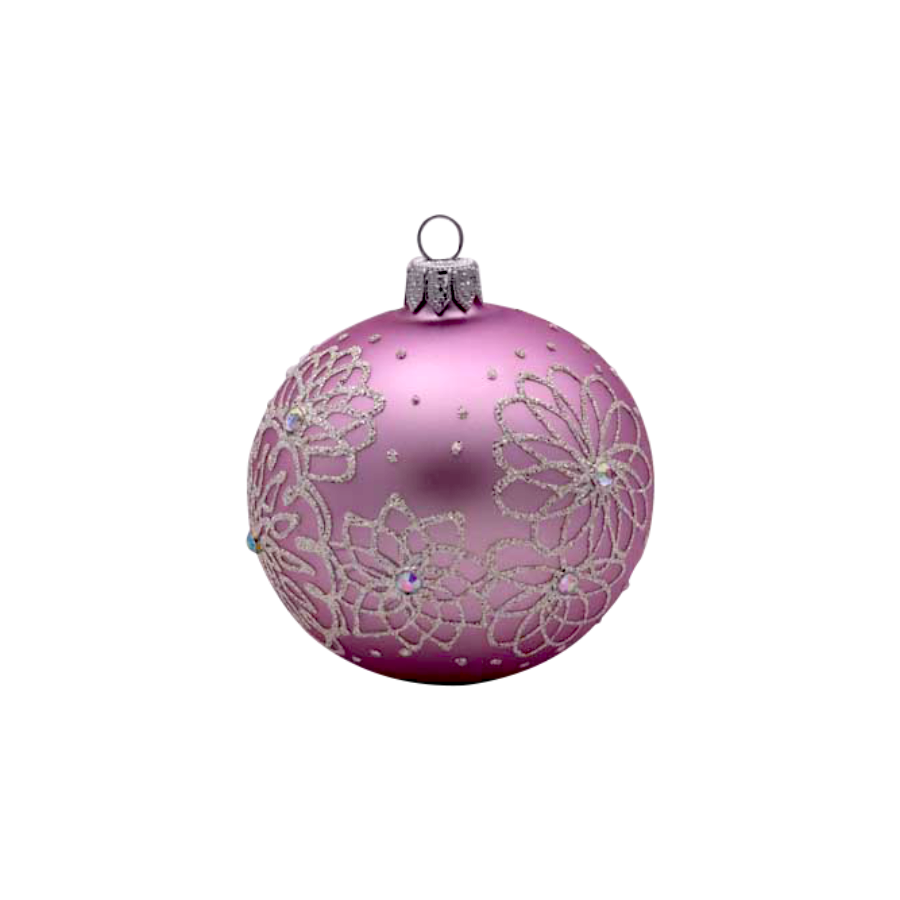 Pink Christmas Ornaments PNG Image