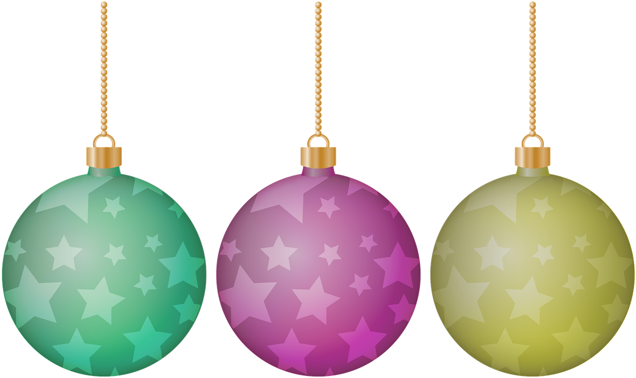 Purple Christmas Ornaments Transparent Background
