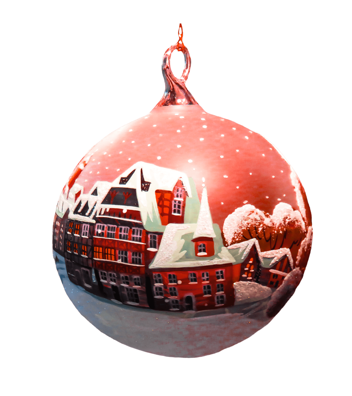 Rotes Weihnachts-Kugel-PNG-transparentes Bild