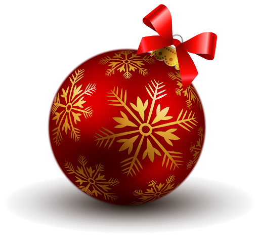 Rode kerstbauble Transparante PNG