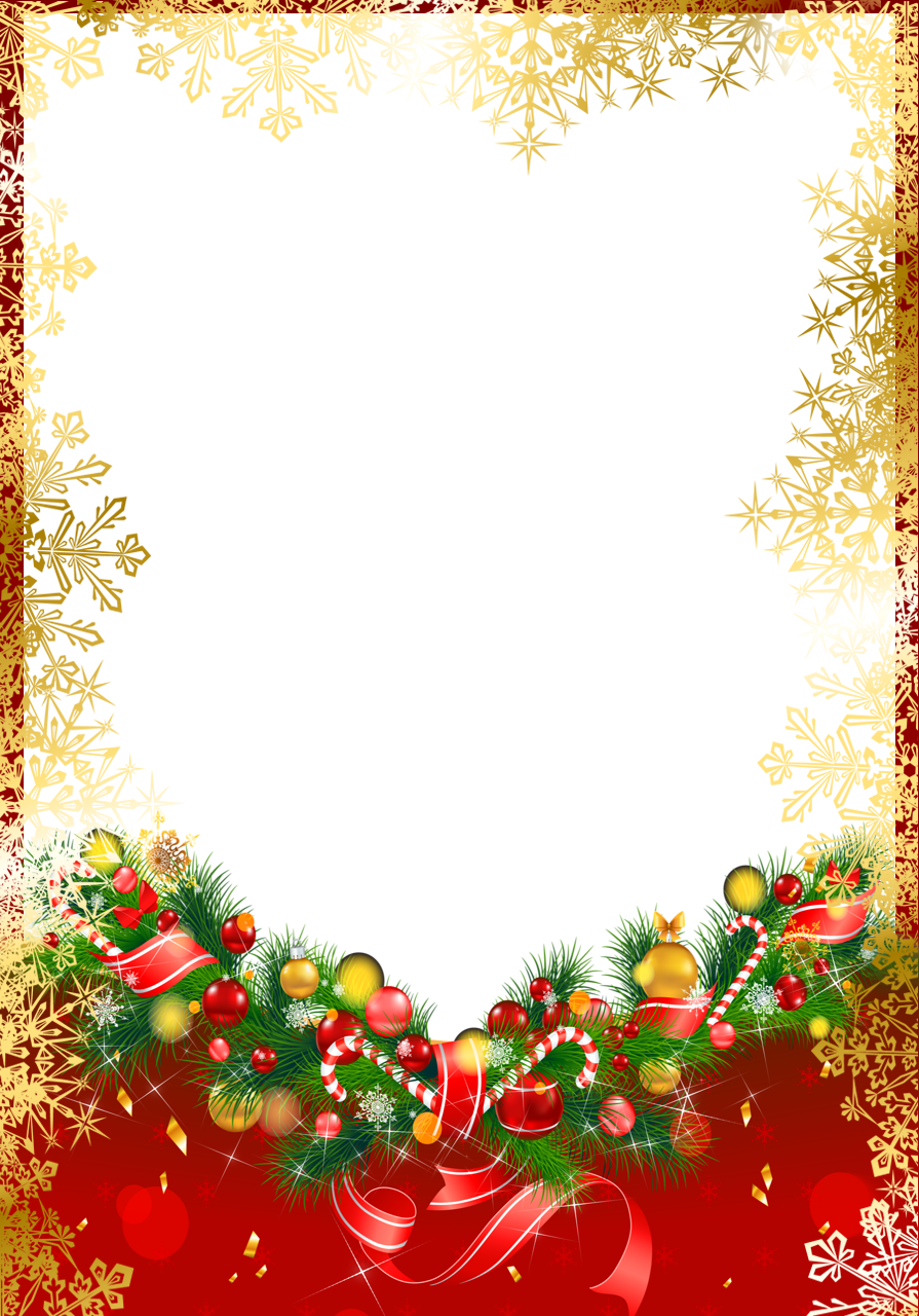 Kırmızı Noel çerçeve PNG Clipart