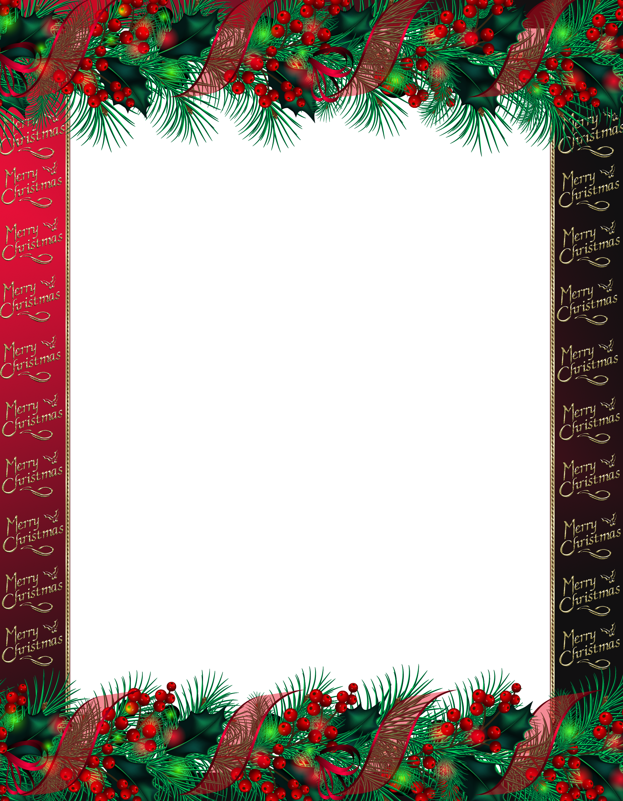 Red Kerstframe PNG Pic