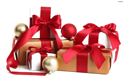 Red Christmas Gift PNG Background Image