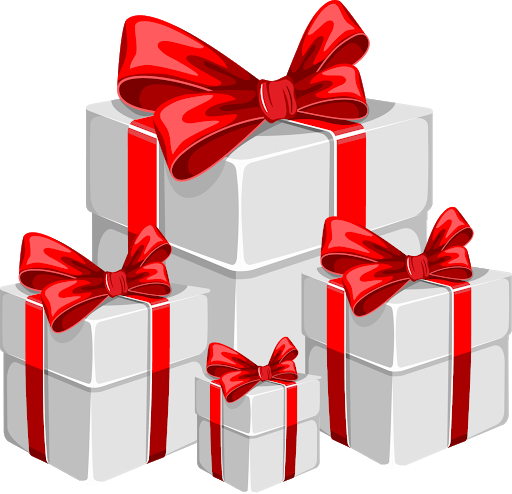 Red Christmas Gift PNG-afbeelding