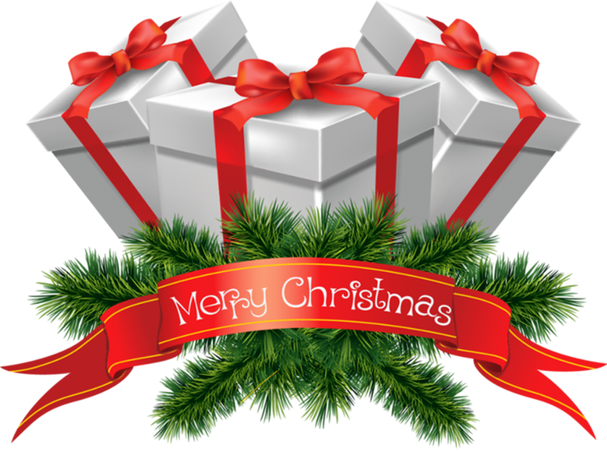 Red Christmas Gift PNG Photo