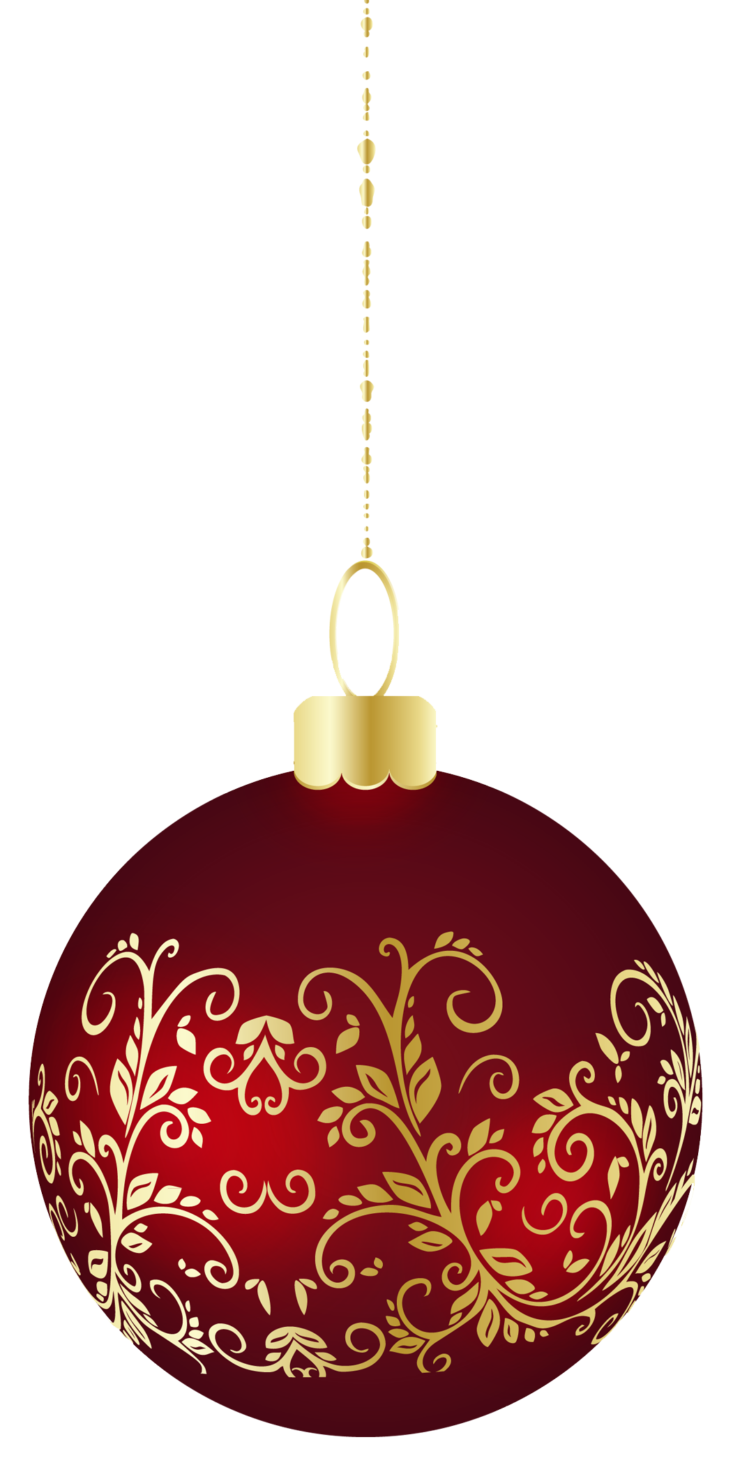 Red Christmas Ornaments PNG Background Image