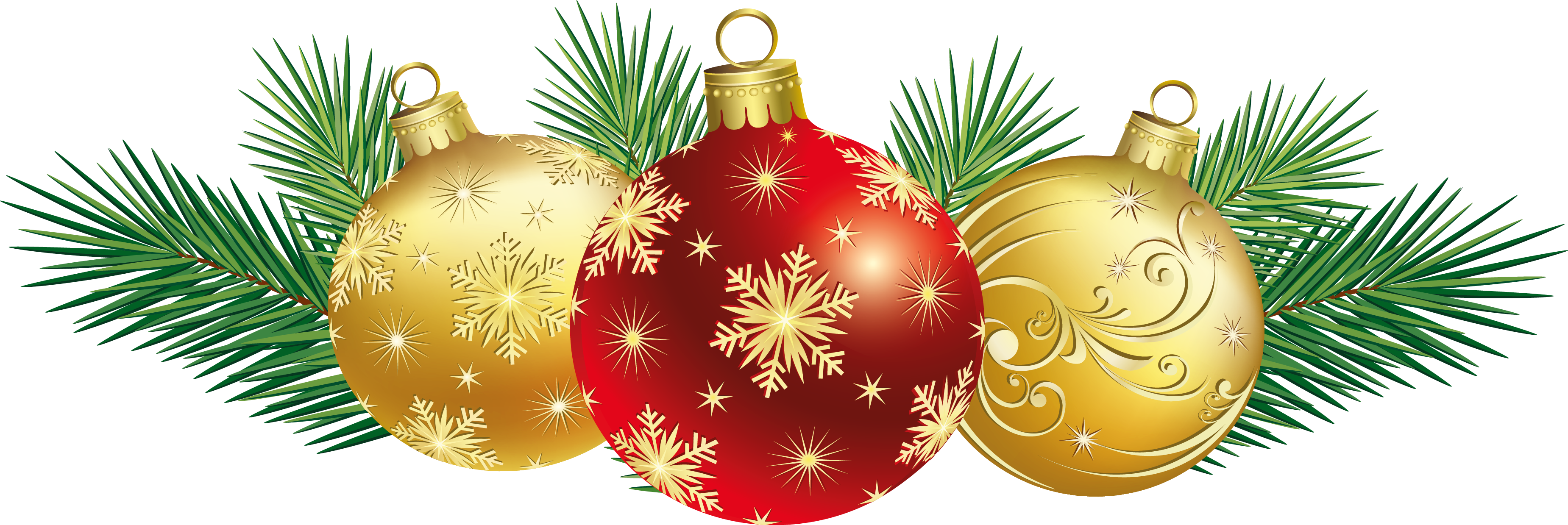 Red Christmas Ornaments PNG Clipart