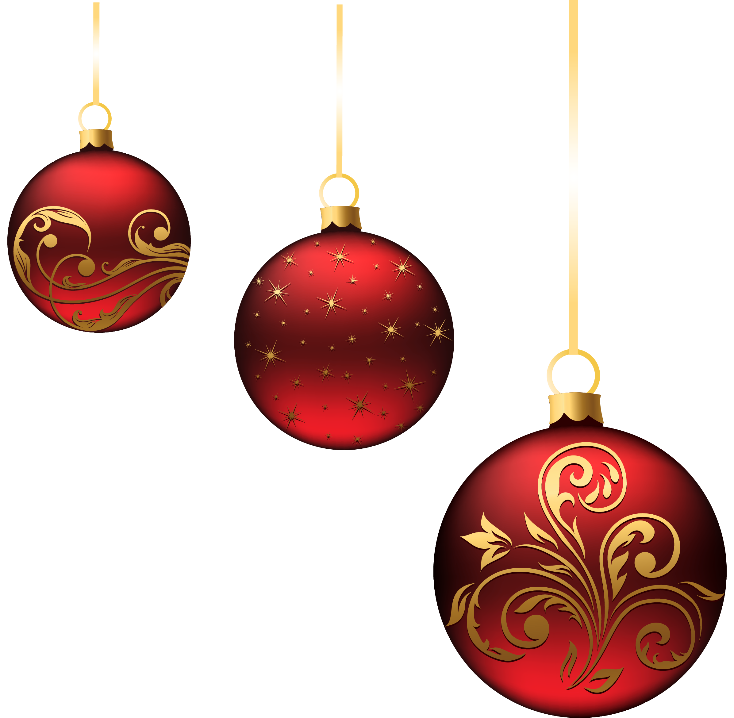 Rode kerst ornamenten PNG HD