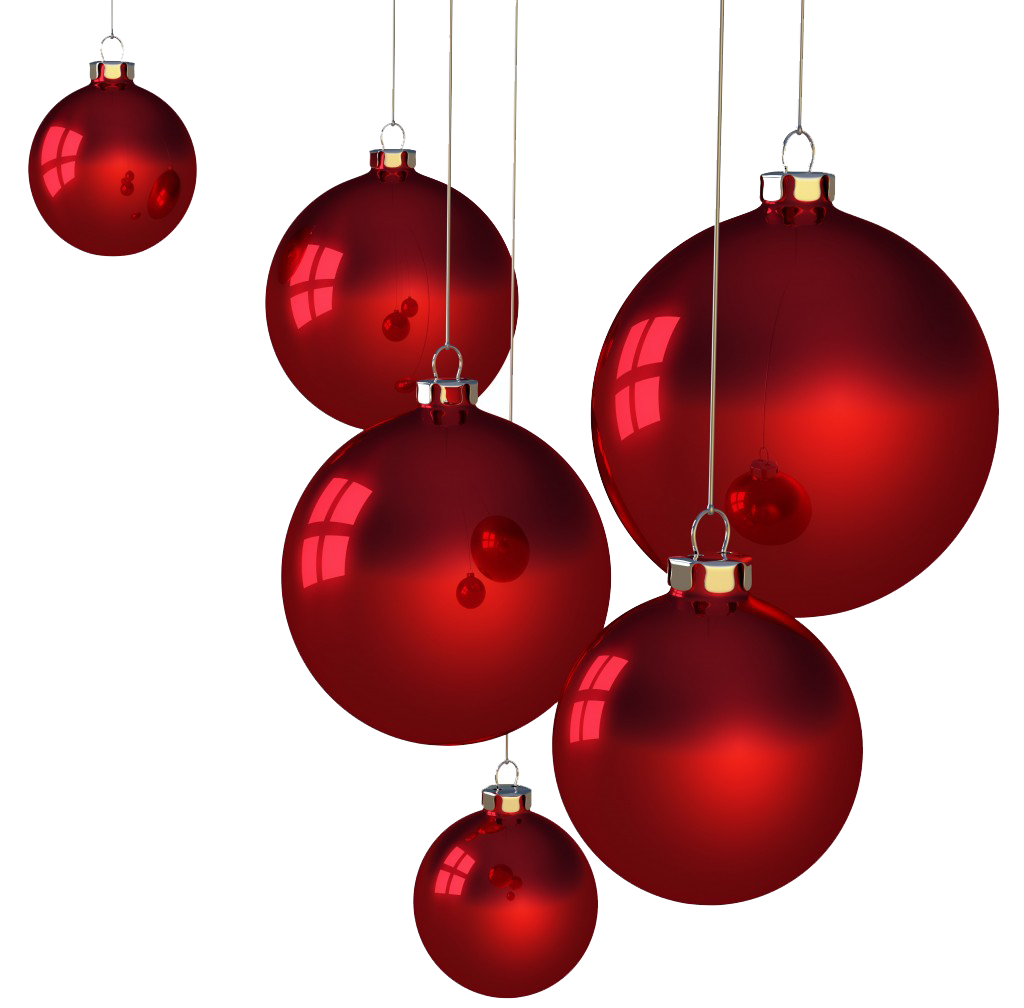 Red Christmas Ornaments PNG Picture