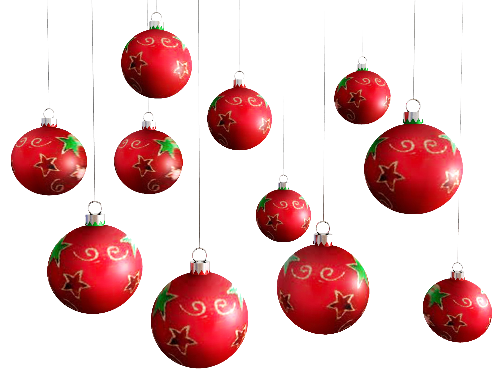 Red Christmas Ornaments Transparent Background