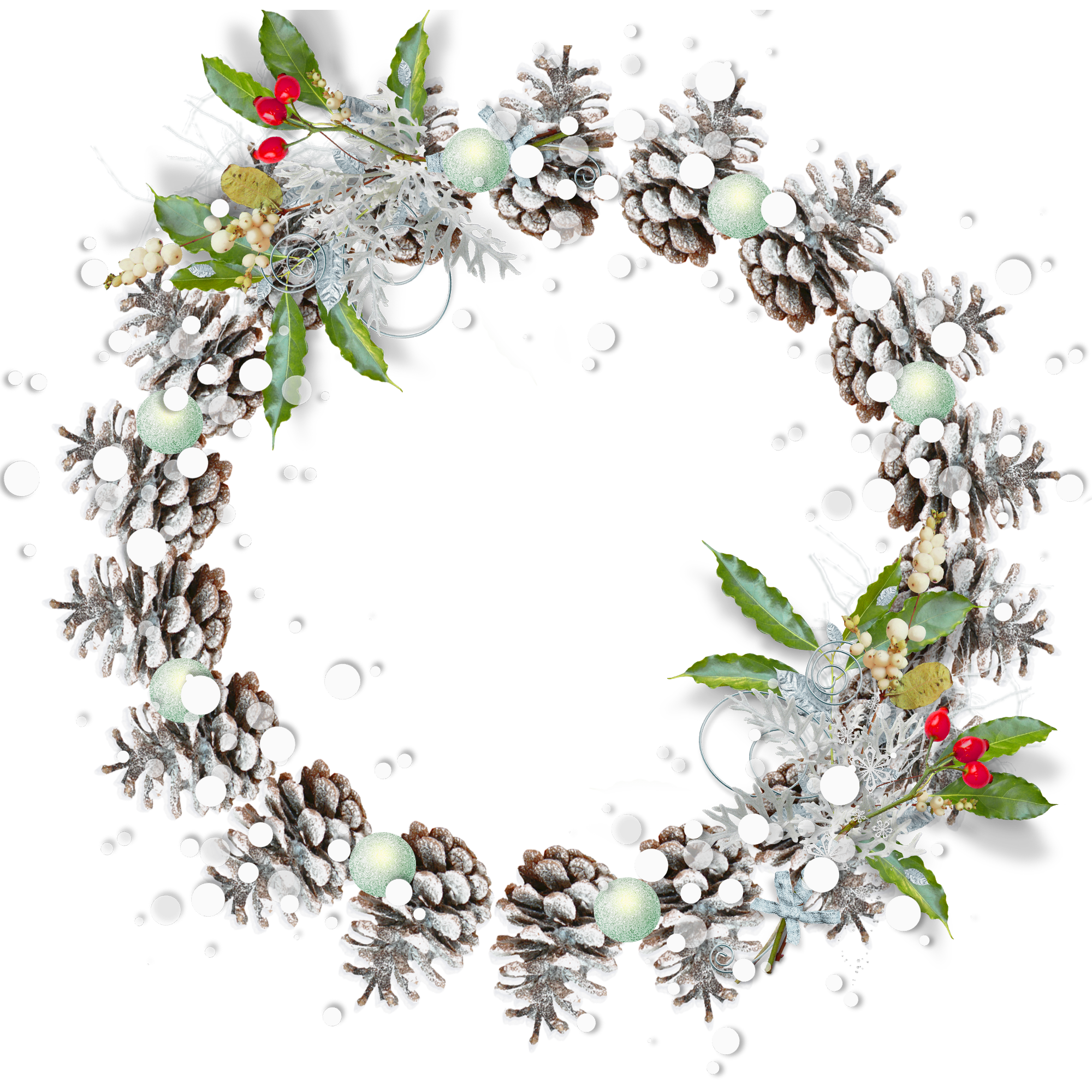 Round Christmas Frame Download PNG Image