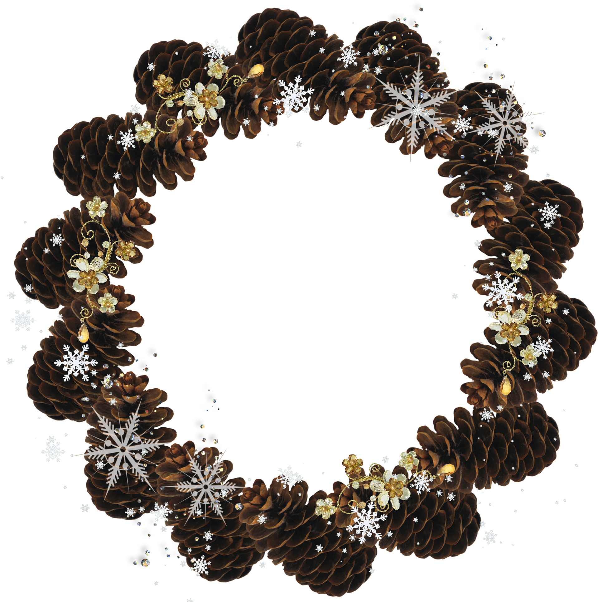 Round Christmas Frame PNG Background Image
