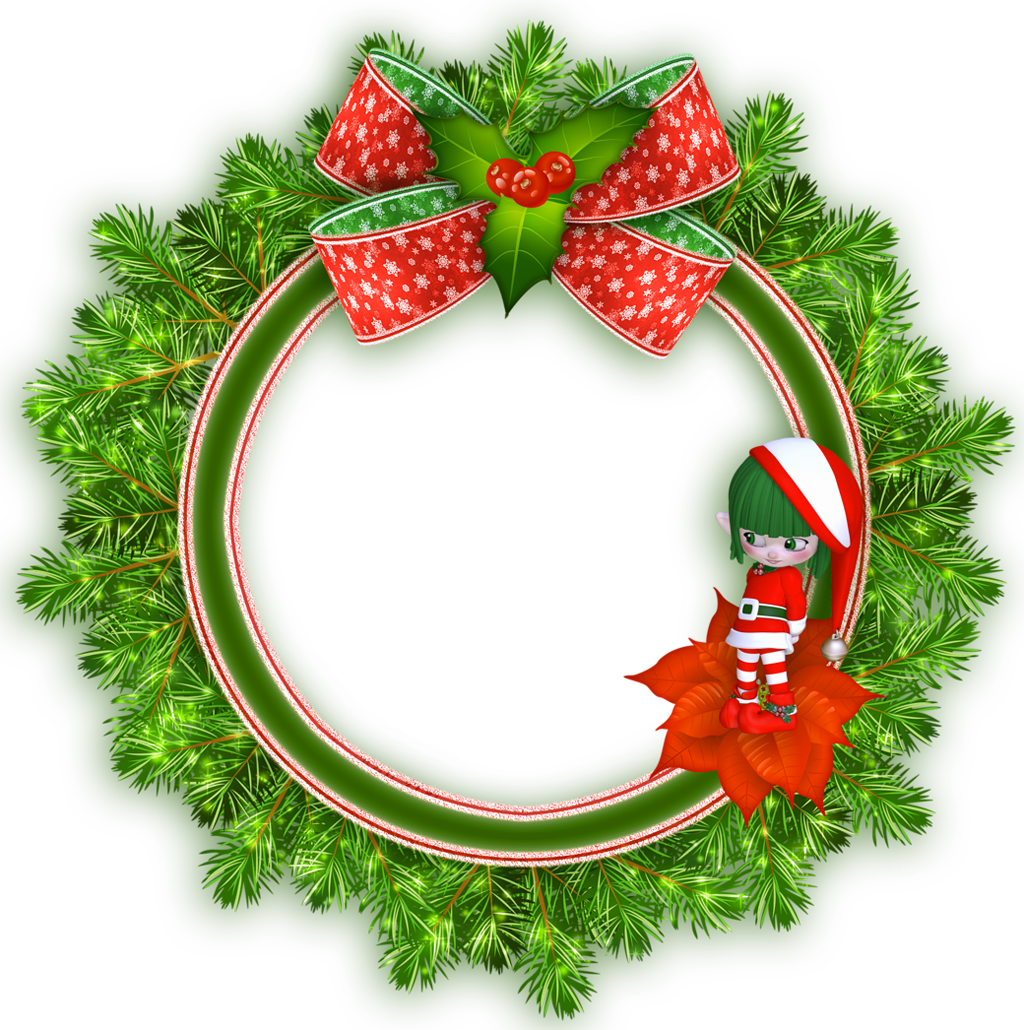 Round Christmas Frame PNG HD