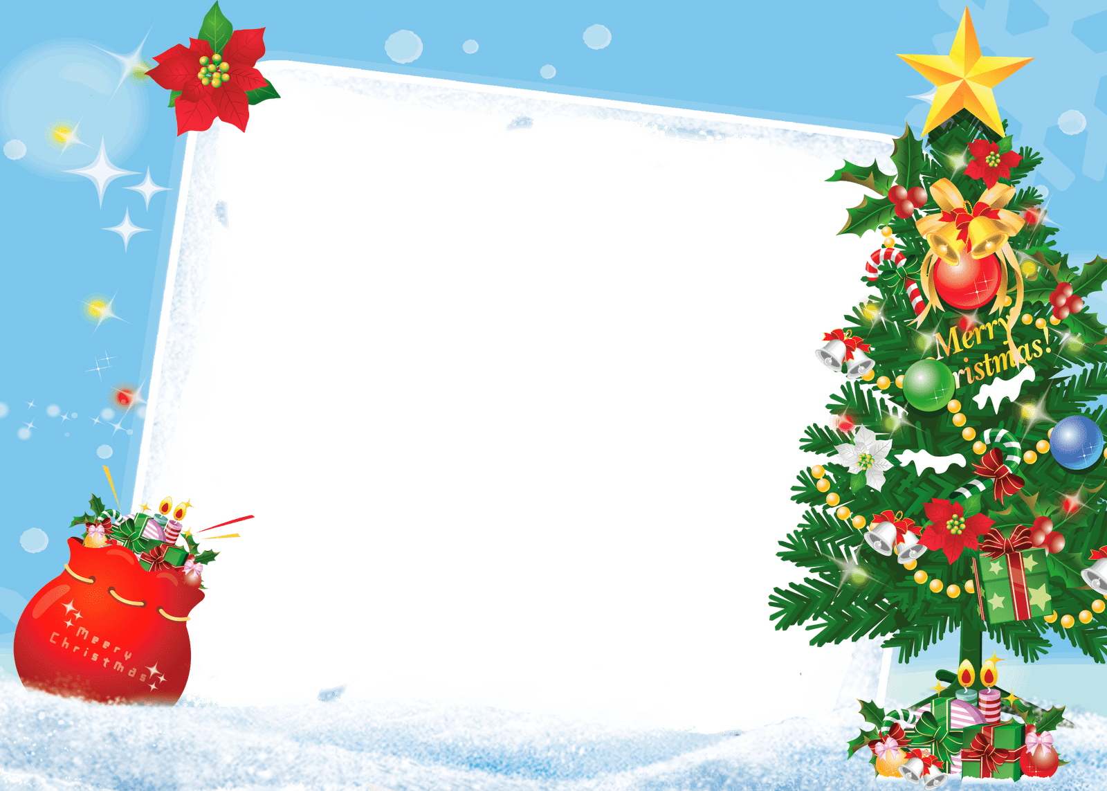 Santa Christmas Frame PNG Clipart