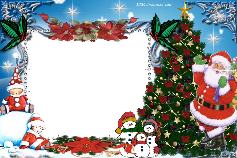 Santa Christmas Frame PNG-bestand