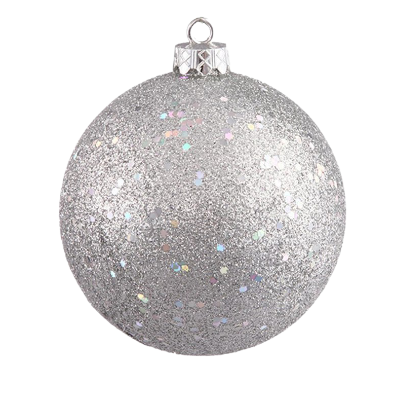 Silver Christmas Bauble PNG Transparant Beeld