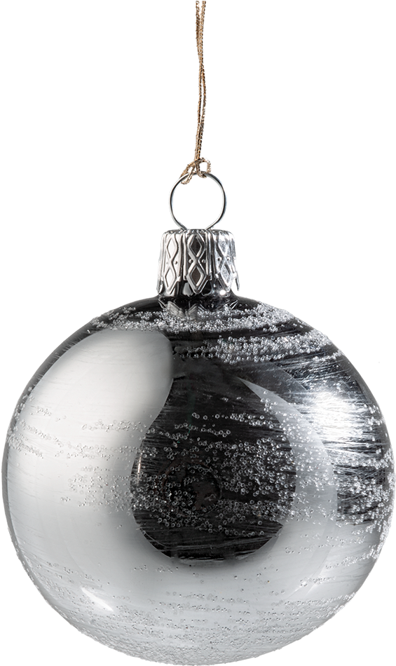 Silver Christmas Ornaments PNG Clipart