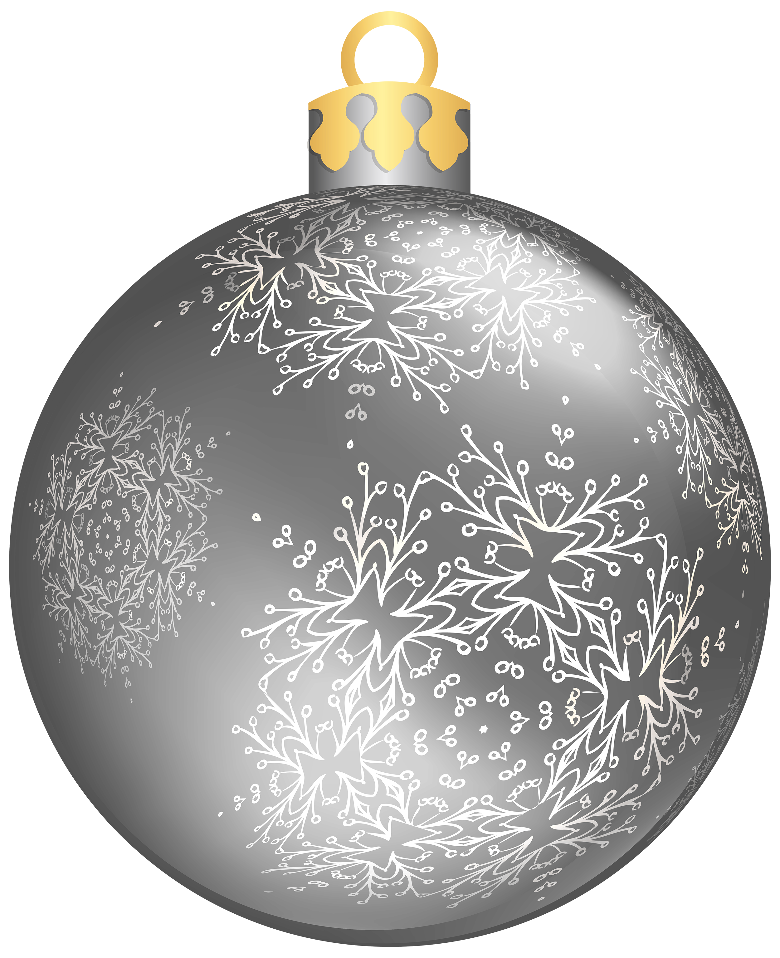 Silver Christmas Ornaments PNG Pic