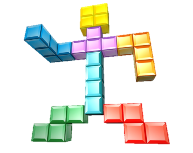 Tetris-Spiel Transparenter Hintergrund