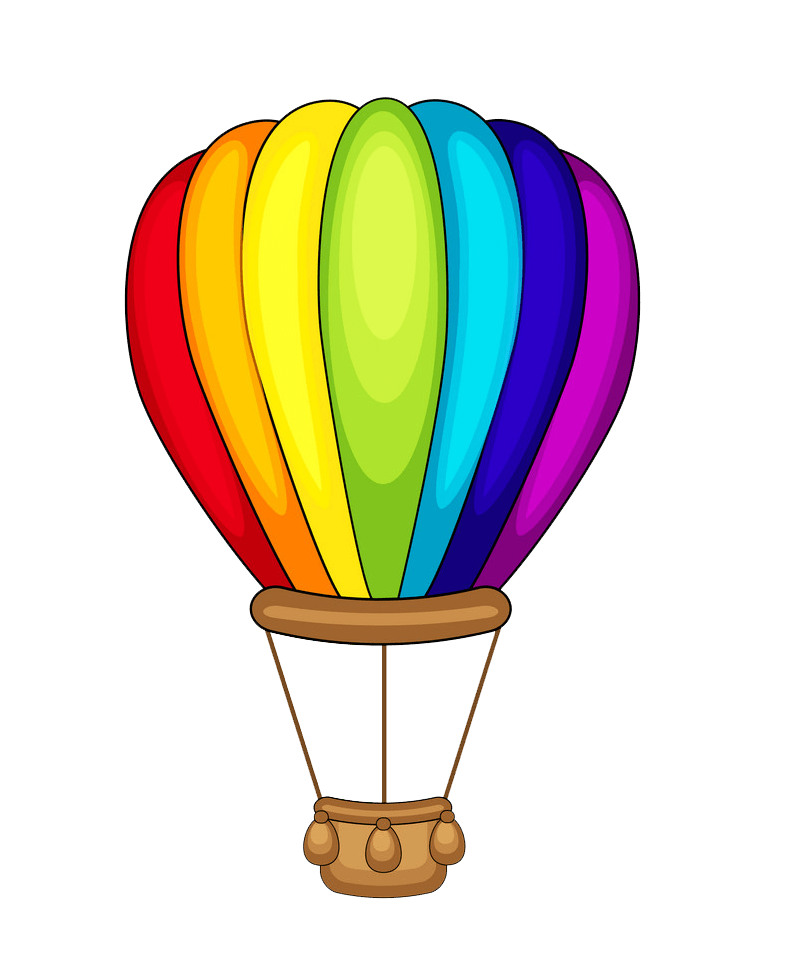 Vector Colorful Air Balloon Transparent Background