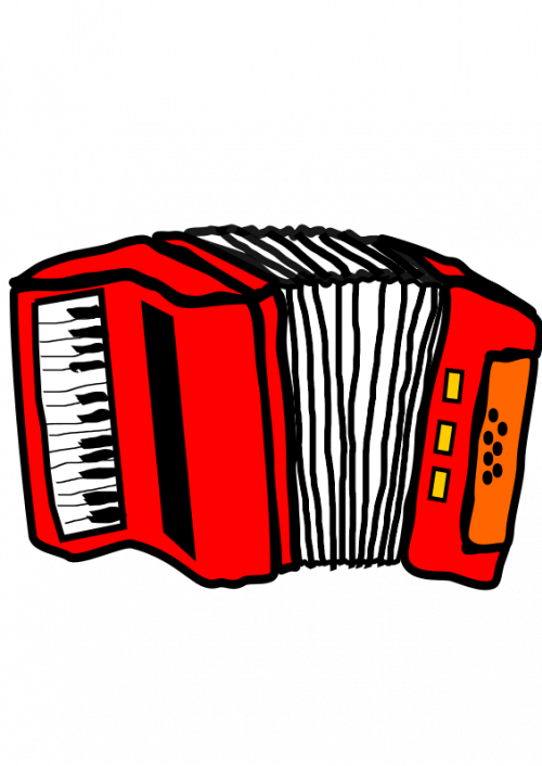 Вектор красный аккордеон PNG фото