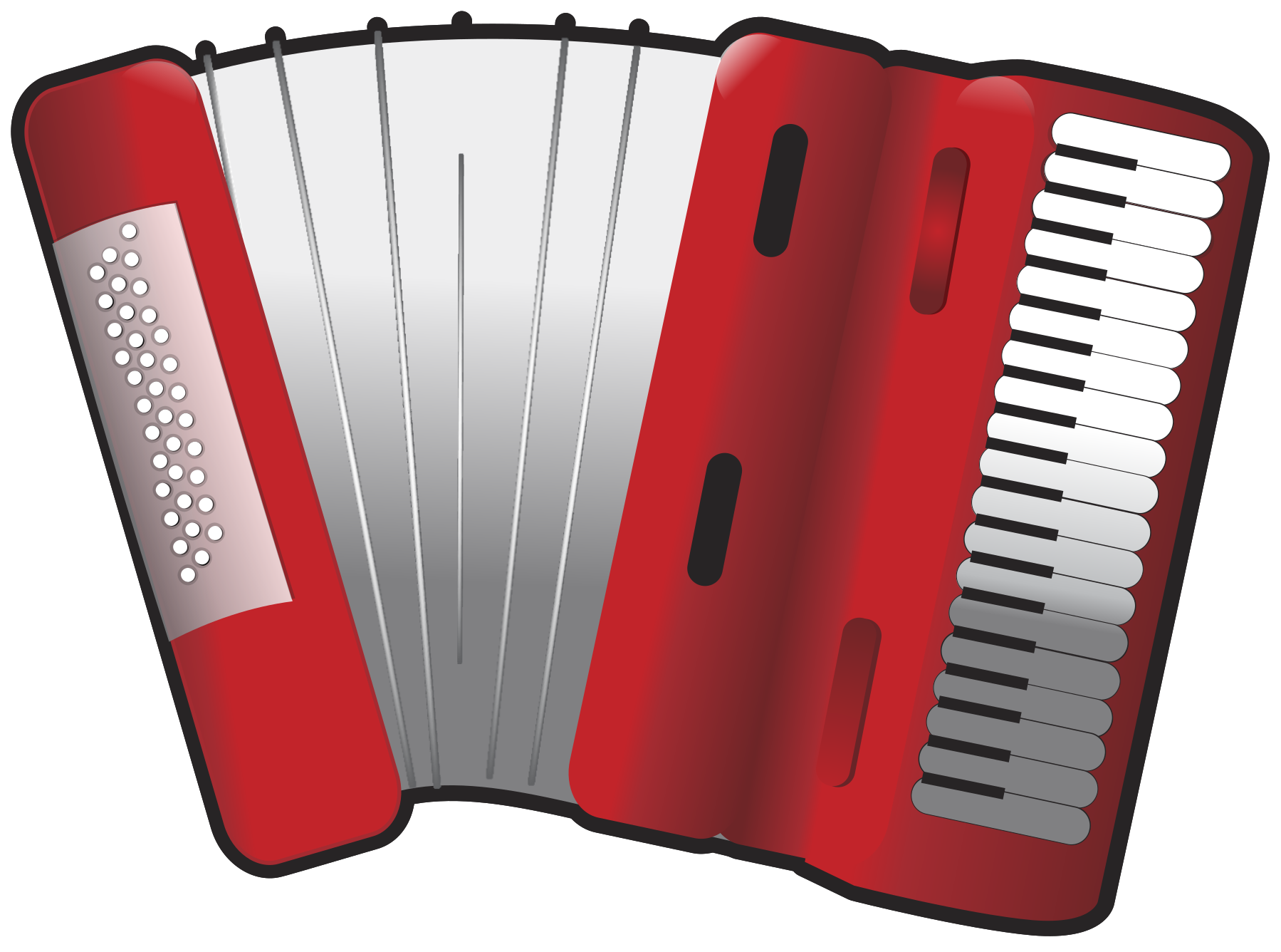 Vector Red Accordion PNG Pic