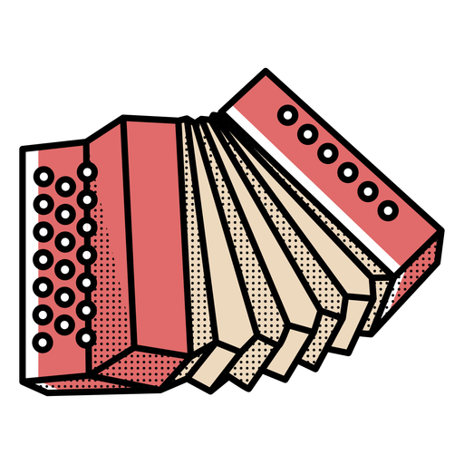 Vector Red Accordion PNG Transparent Image