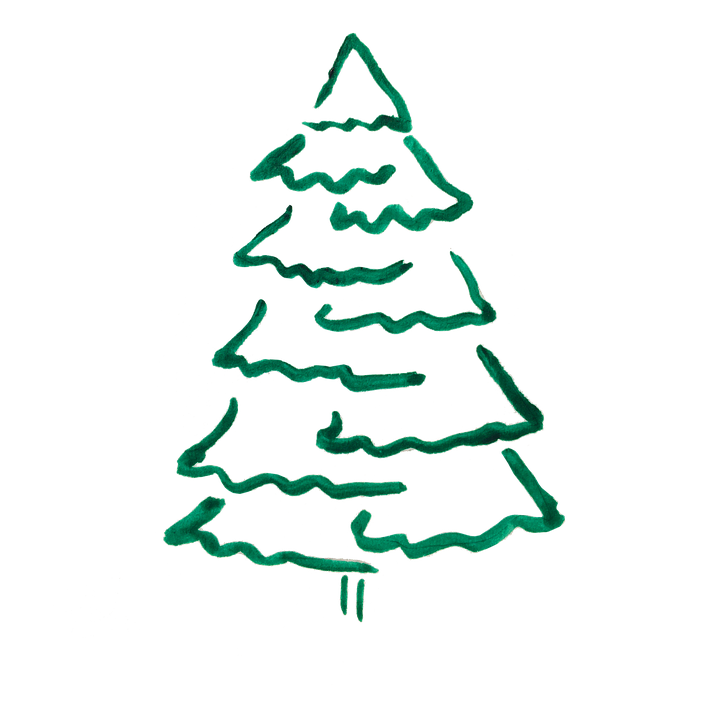 Acuarela Árbol de Navidad PNG Clipart