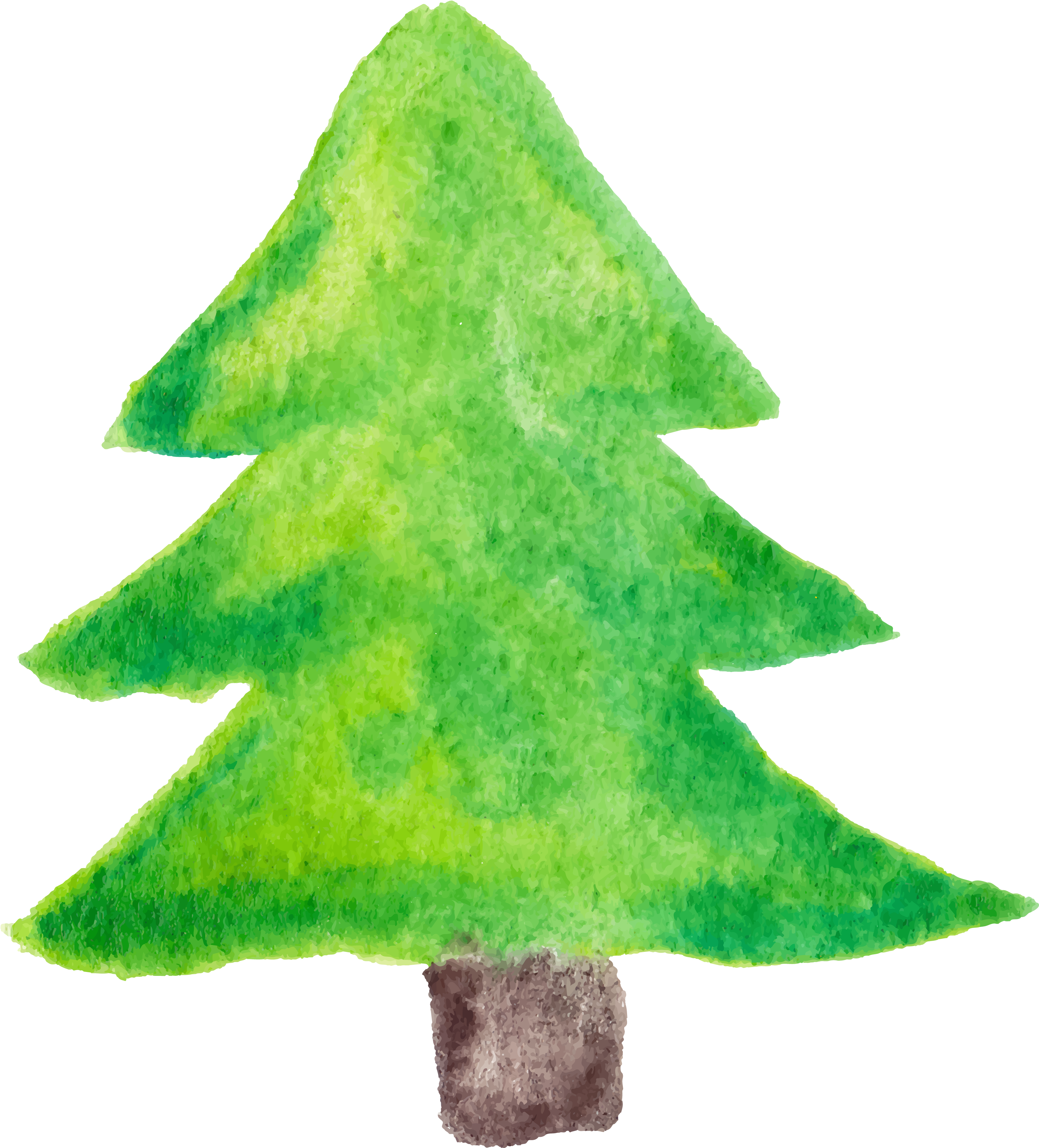 Watercolor Christmas Tree PNG Free Download