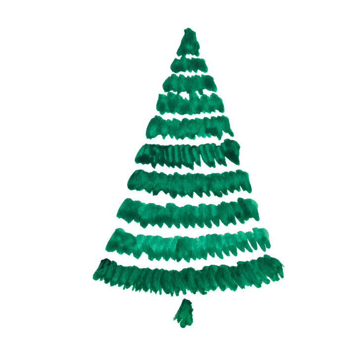 Watercolor Christmas Tree PNG HD