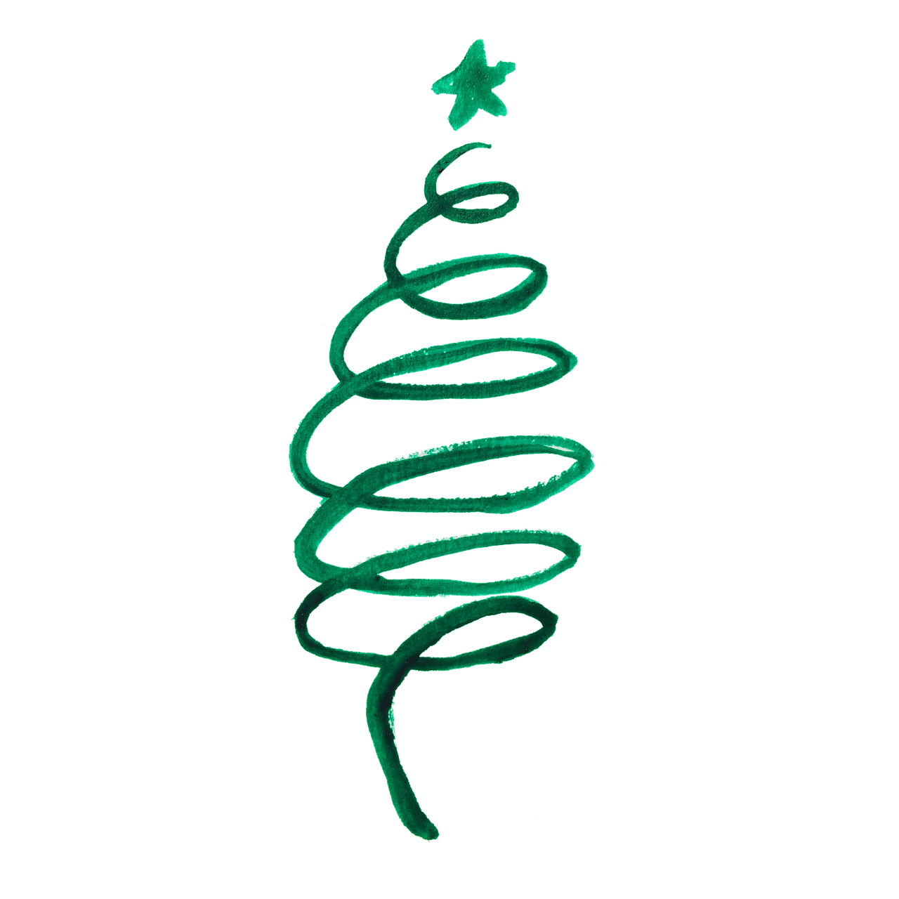 Acuarela Árbol de Navidad PNG PIC