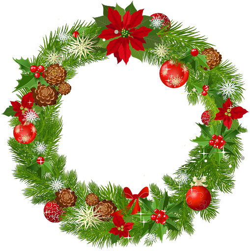 Watercolor Christmas Wreath PNG Image