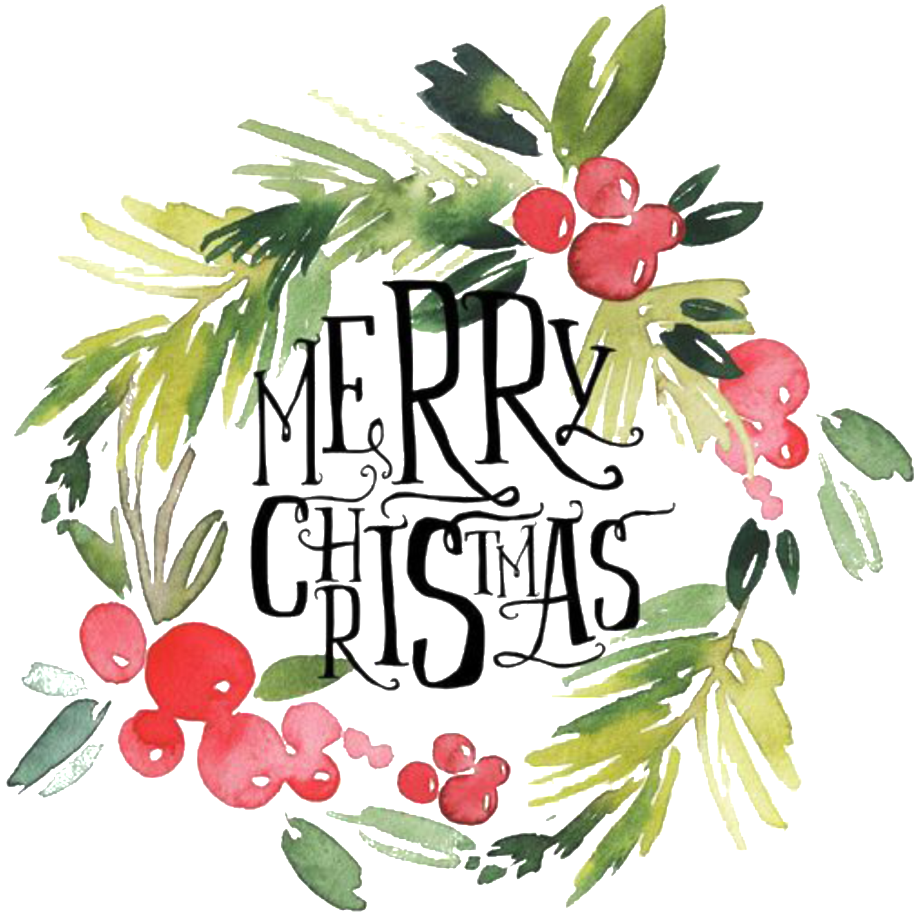 Watercolor Natal Karangan Bunga PNG Transparan Foto HD