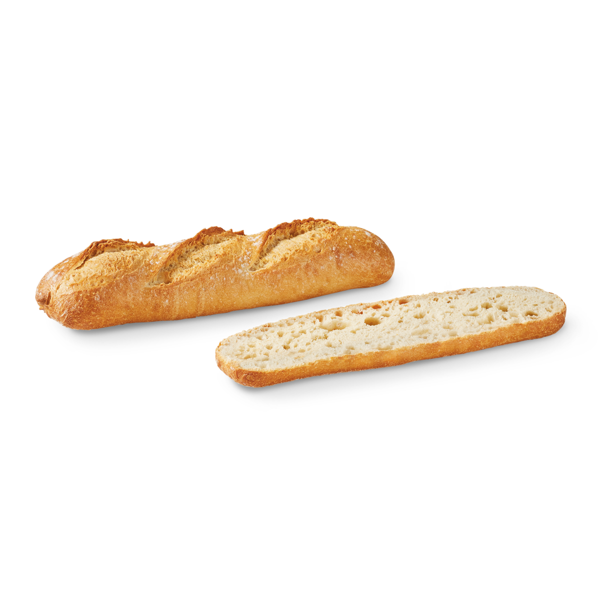 Baget ekmeği dilimlenmiş şeffaf PNG