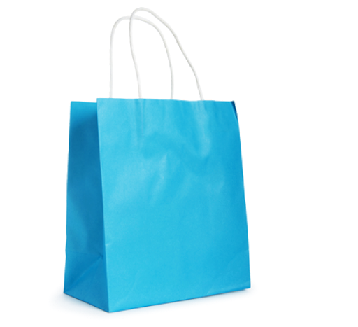 Mavi alışveriş çantası PNG