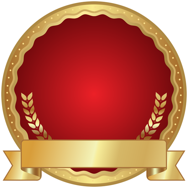 Golden Red Badge Transparan PNG