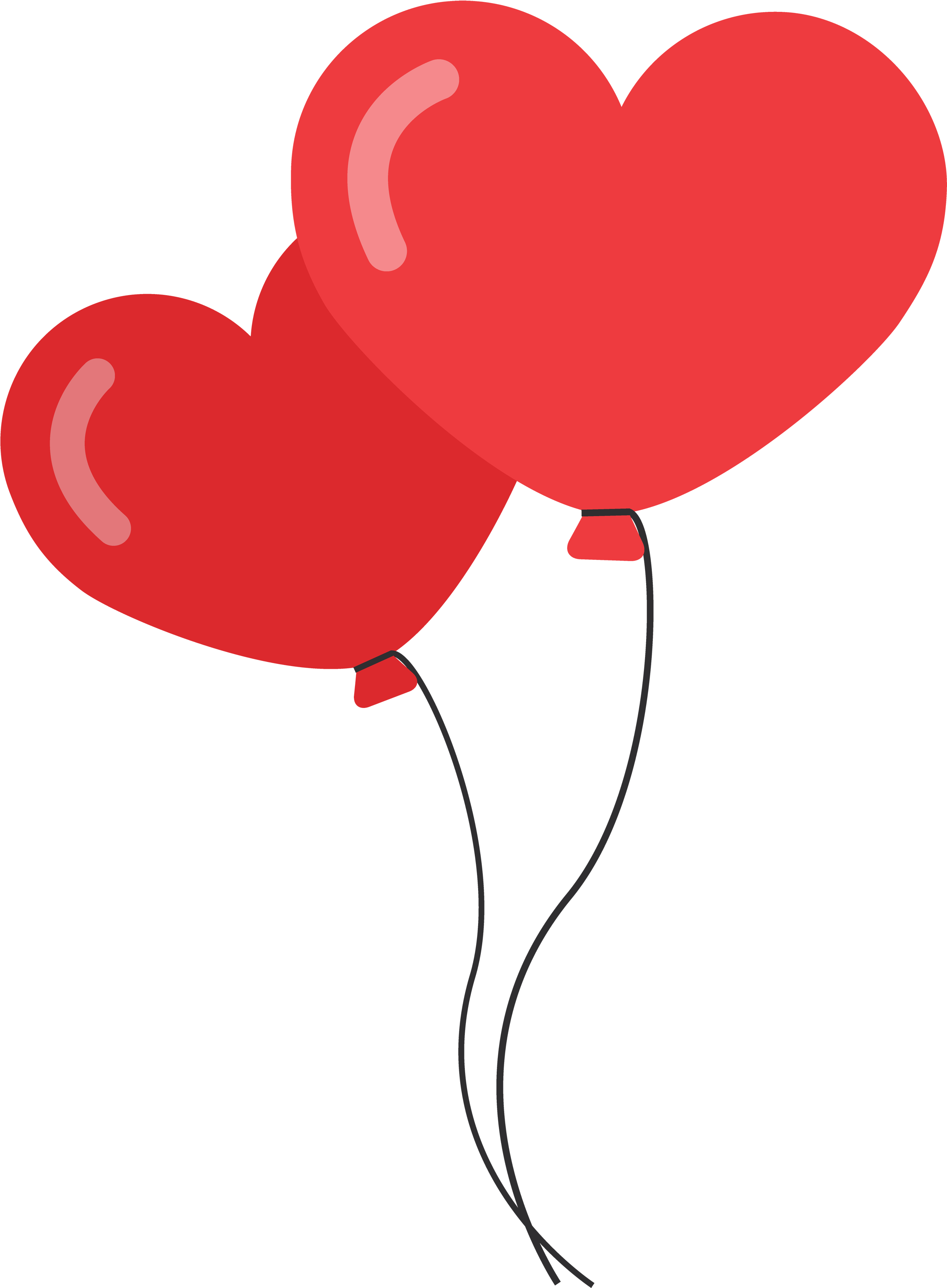 Red Heart Pink Balloon Vector Transparent PNG