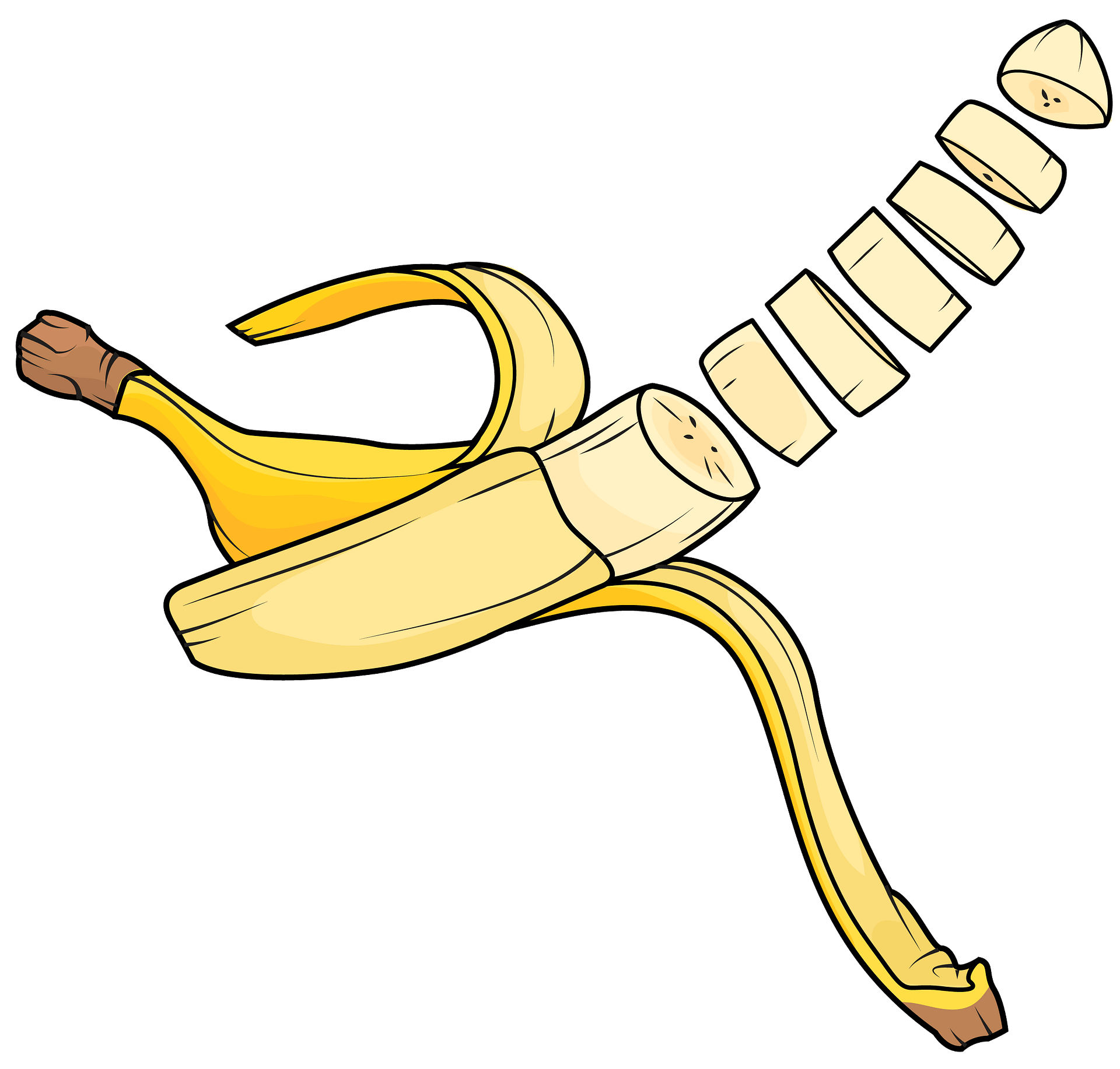 Vector banana rebanada transparente PNG