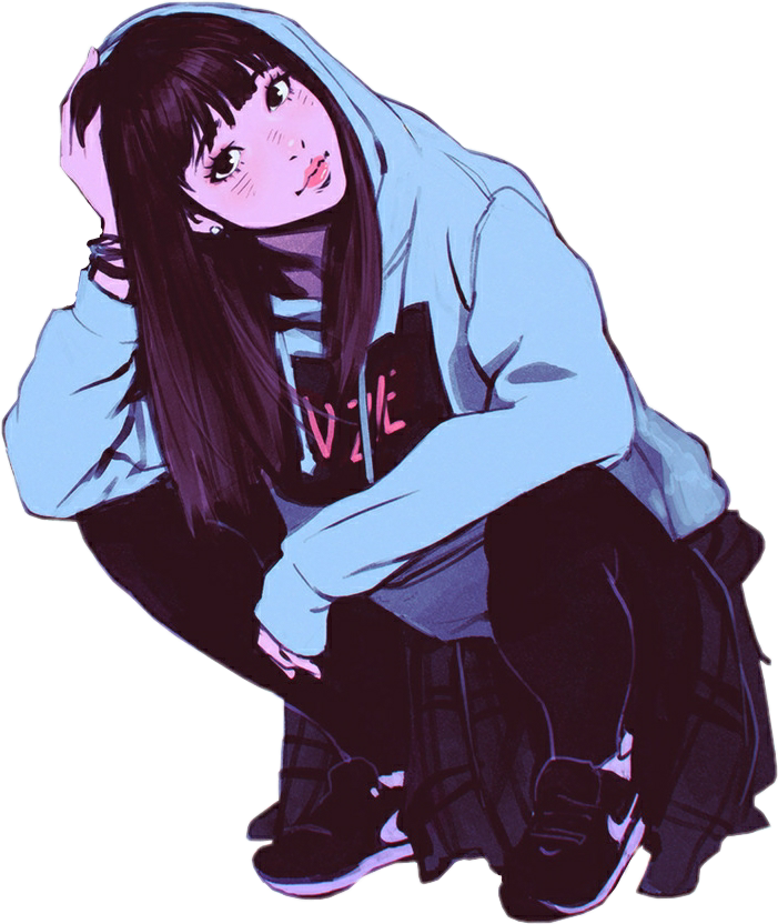 Aesthetic Anime Girl PNG Pic | PNG Mart