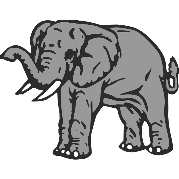 African Vector Elephant PNG Transparent Image
