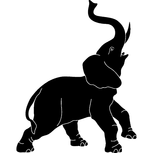 African Vector Elephant PNG Transparent