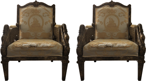 Immagine di sfondo di PNG della sedia antica