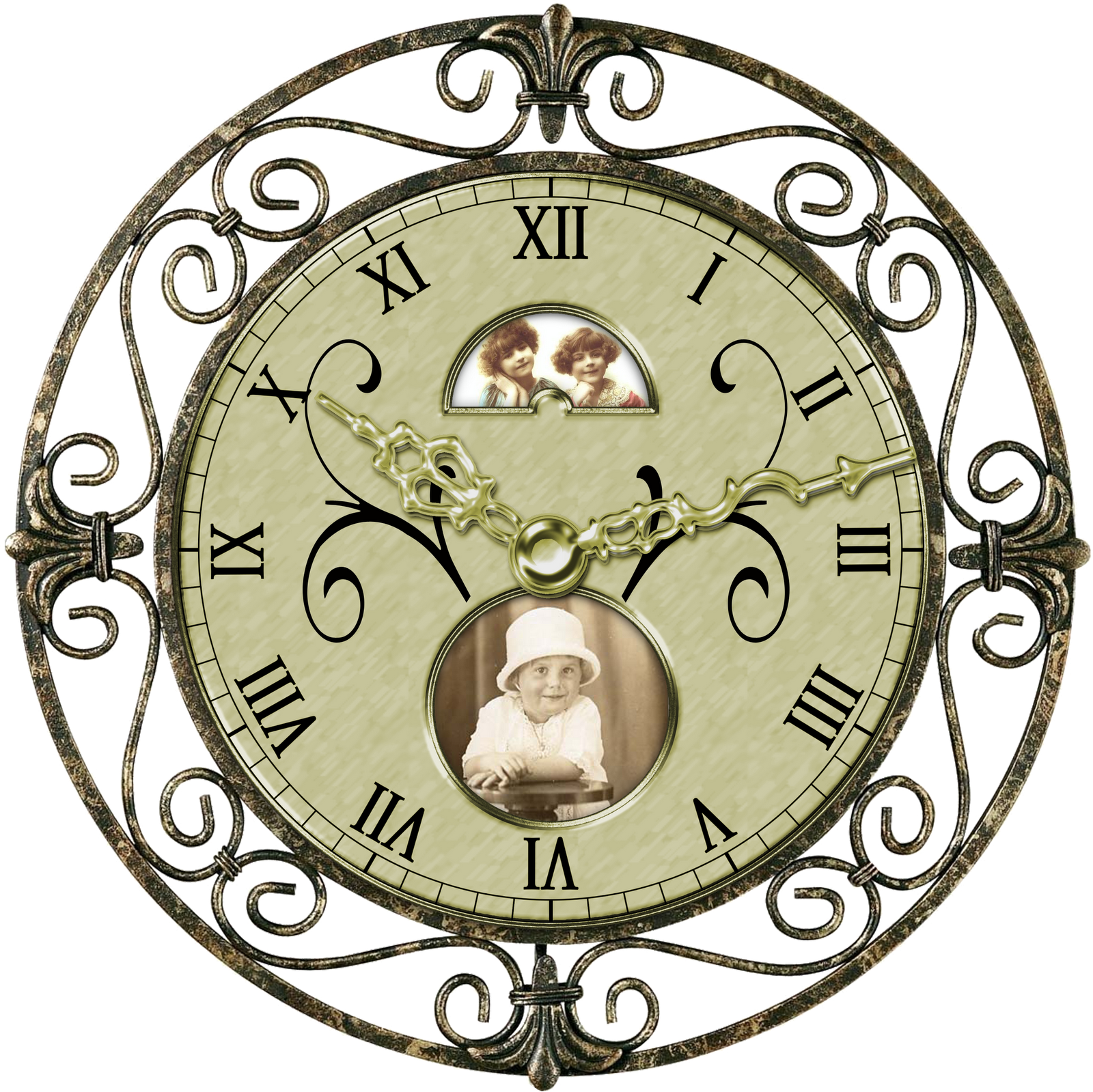 Antique Clock PNG Transparent Image