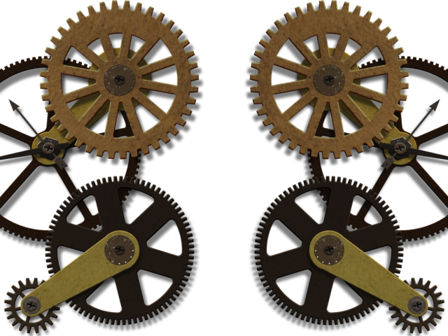 Antique Colorful Gears PNG