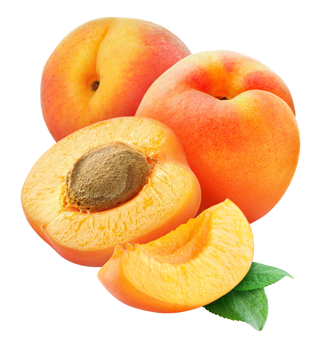 Apricot Fruit Slice PNG Transparent Image