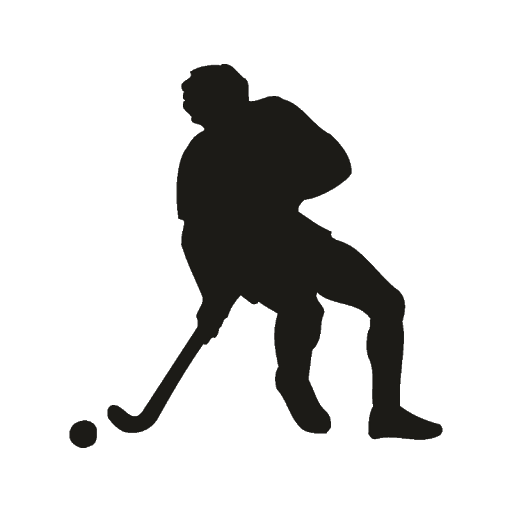Immagine Trasparente di hockey del campo della siluetta della siluetta della palla