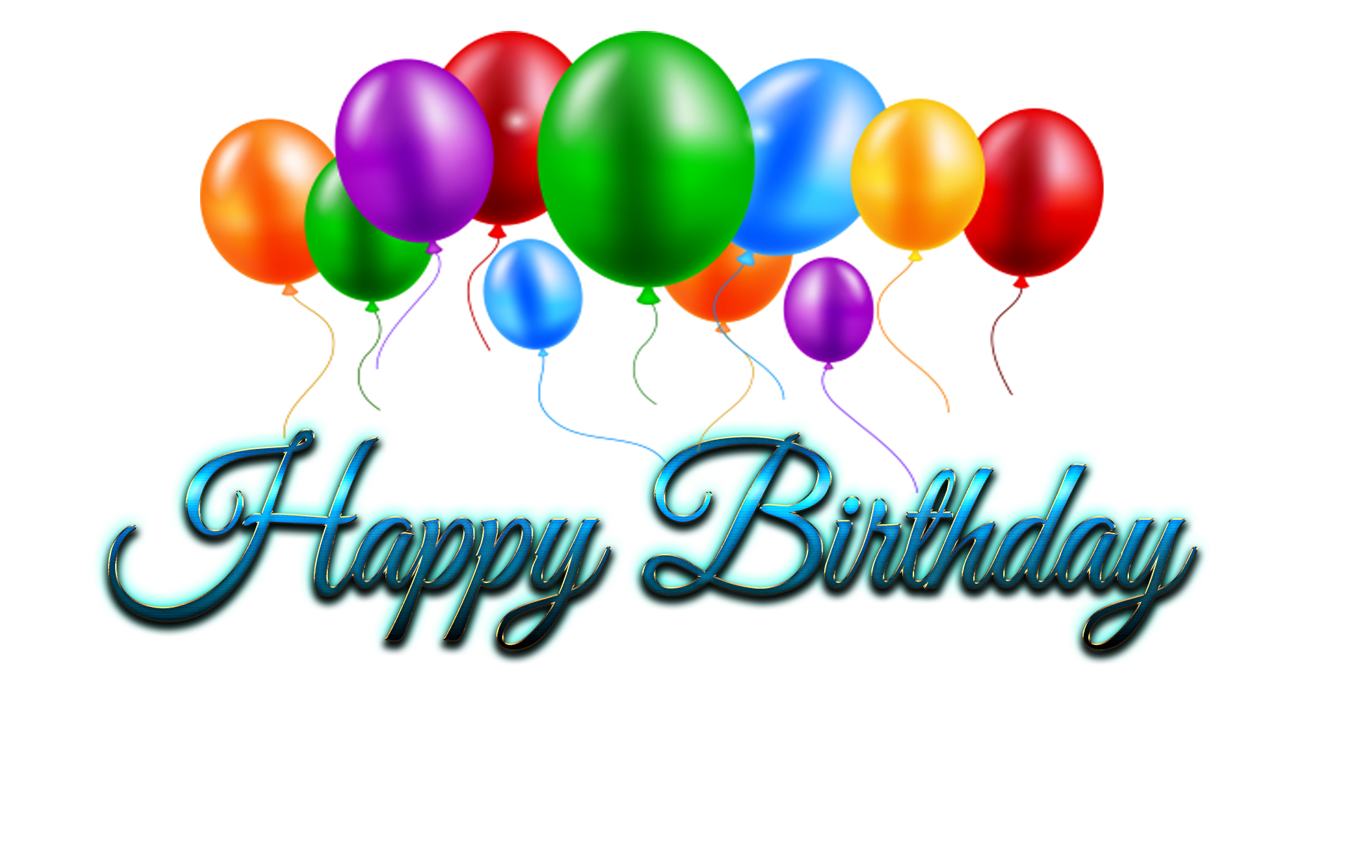Balloons Birthday Text PNG