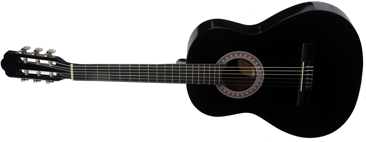 Guitarra acústica preta transparente PNG